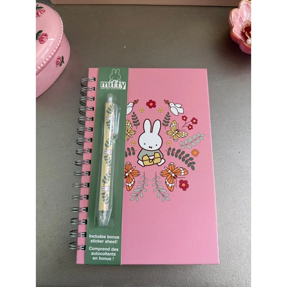 Miffy Pink Spiral Notebook with Pen & Stickers Cute Kawaii Stationery Seat
